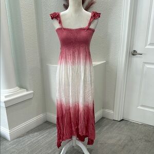 Raviya Elegant Ombre pink  and White swimsuit cover up Dress size Large
